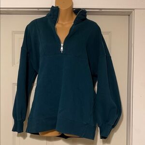 Abercrombie & Fitch Dark Green Half-Zip Sweatshirt